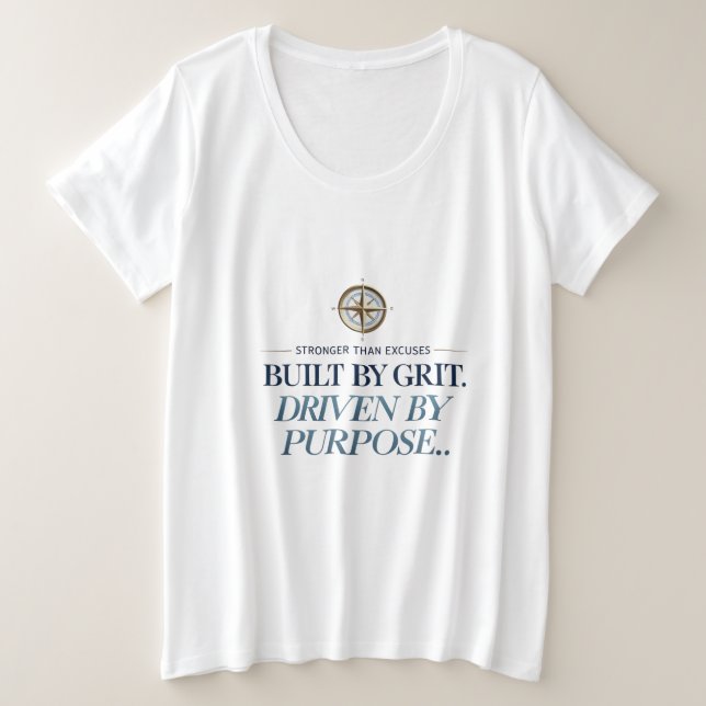 Stärker als Ausreden Plus-Größe-T - Shirt (Design vorne)