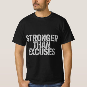 Stärker als Ausreden Turnhalle-Shirt   Workout-Mot T-Shirt