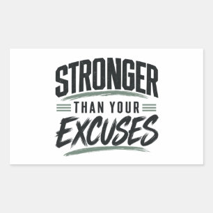 Stärker als deine Ausreden Motivationsfitness Rechteckiger Aufkleber