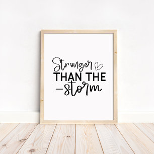Stärker als der Sturm - Minimalistische Motivation Poster
