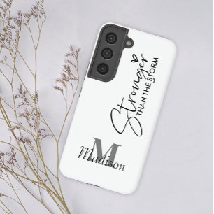 Stärker als der Sturm Monogramm Name hinzufügen Samsung Galaxy Hülle