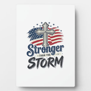 Stärker als der Sturm Patrioten-Glaubens-Shirt Des Fotoplatte