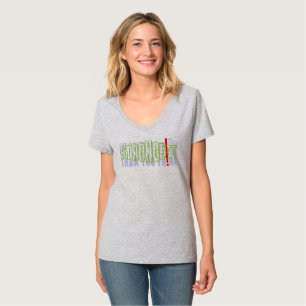 Stärker als du denkst   Damen V-Ausschnitt Obertei T-Shirt