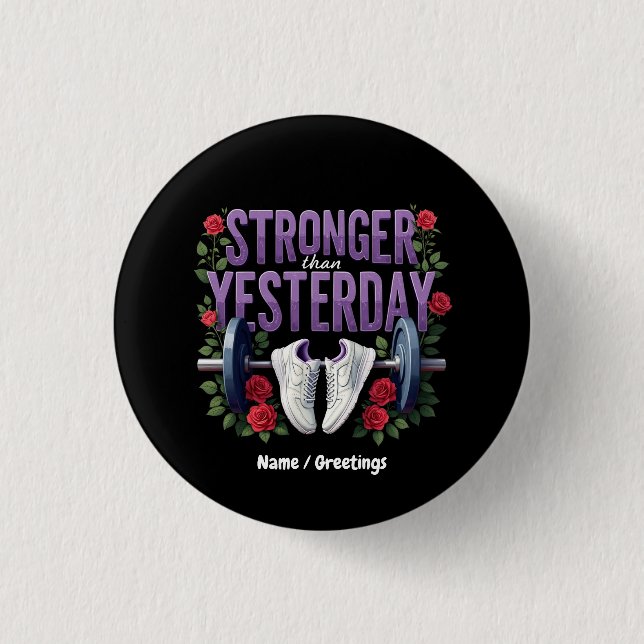 Stärker als Gestern – Motivation, Fitness Button (Vorderseite)