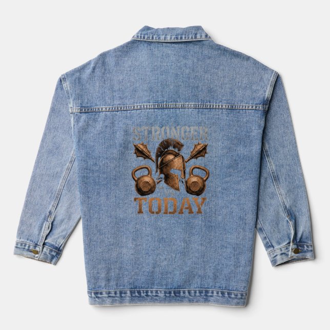 Stärker als heute | Übertriff dein bestes Ich Jeansjacke (Rückseite)