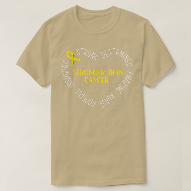 Stärker als Krebs - Gold Ribbon Childhood Cance T-Shirt (Design vorne)