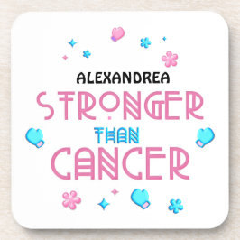 Stärker als Krebs | Krebsüberleben Custom Getränkeuntersetzer