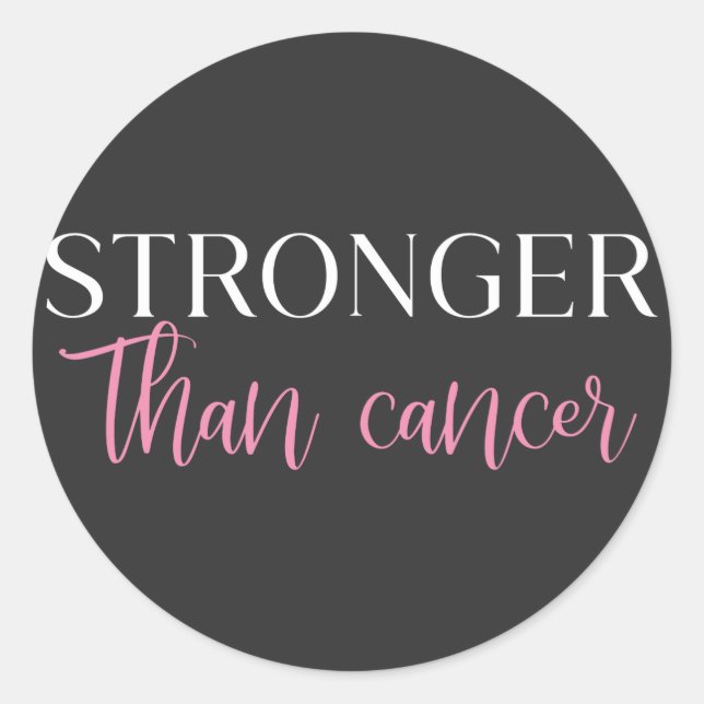 Stärker als Krebs Runder Aufkleber (Vorderseite)