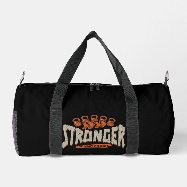 Stärker – Ansporn oder Aufhören Kettlebell Fitness Duffle Bag (Rückseite)
