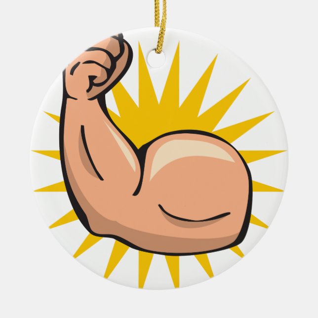 Starker Arm Flex Keramik Ornament (Vorne)