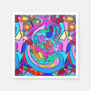 starker bunter Frieden und loveg Serviette