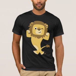 Starker Cartoon-Löwe-T - Shirt