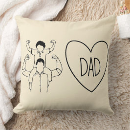 Starker Dad Schulterritt Herz Umriss Kissen