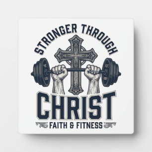 Stärker durch Christus Christliches Fitnessstudio Fotoplatte