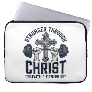 Stärker durch Christus Christliches Fitnessstudio  Laptopschutzhülle