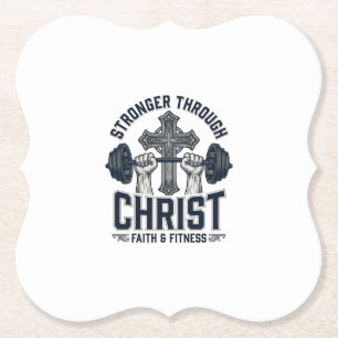 Stärker durch Christus Christliches Fitnessstudio  Untersetzer