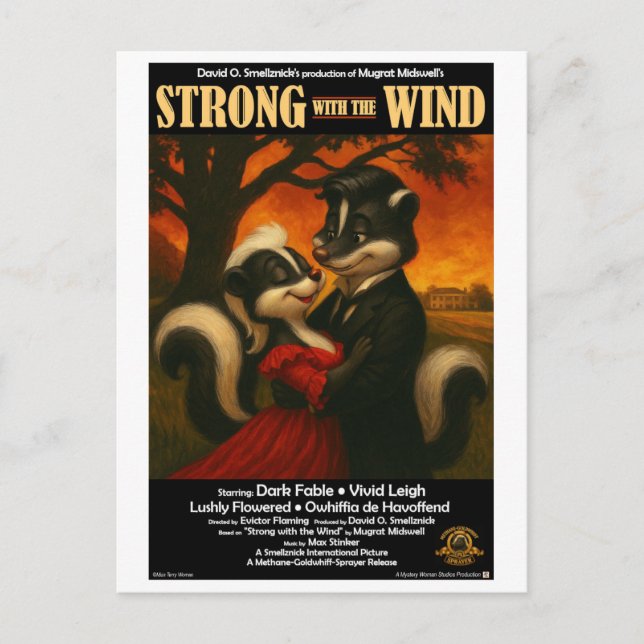Starker Film mit Wind-Parodie Postkarte (Vorderseite)