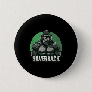 Starker Gorilla Silberrücken für Affenliebhaber Button