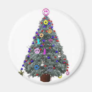 Starker Hippie-Weihnachtsbaum Magnet