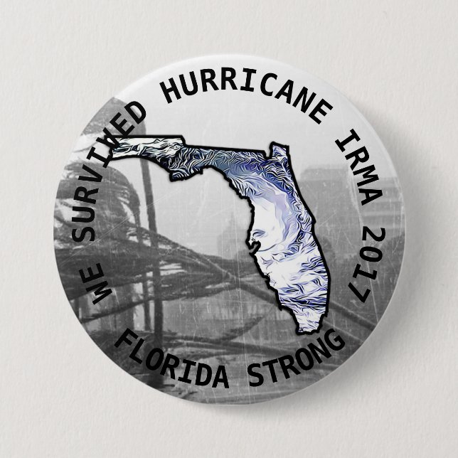 Starker Hurrikan Floridas Knopf IRMA 2017 Button (Vorderseite)