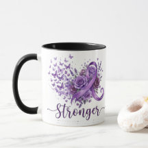 Stärker Inspirierender Kaffeebecher - Lila Band