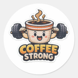 Starker Kaffee  Runder Aufkleber