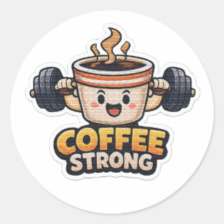 Starker Kaffee  Runder Aufkleber