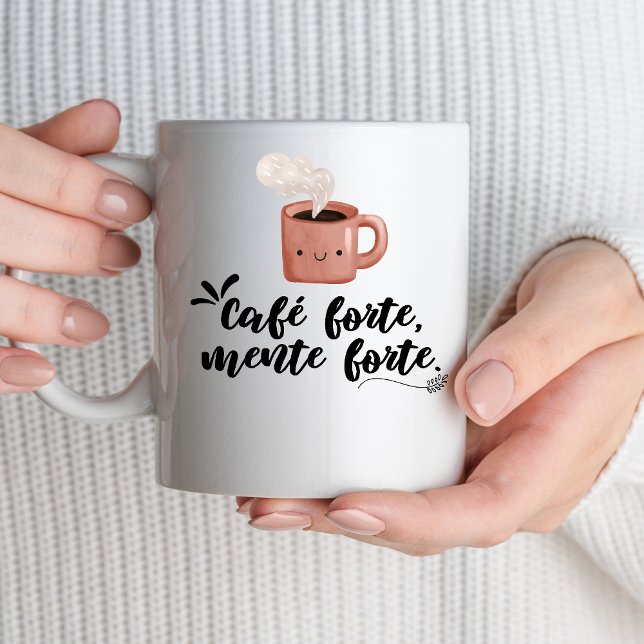 Starker Kaffee, starker Geist | Motivationszitat Kaffeetasse (Von Creator hochgeladen)