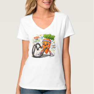 Starker Karotten-Battle-Ropes-Fitness-Motivations- T-Shirt