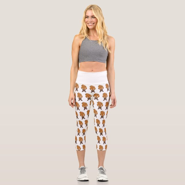 Starker Kuchen mit Stiefeln Capri Leggings (Vorderseite)