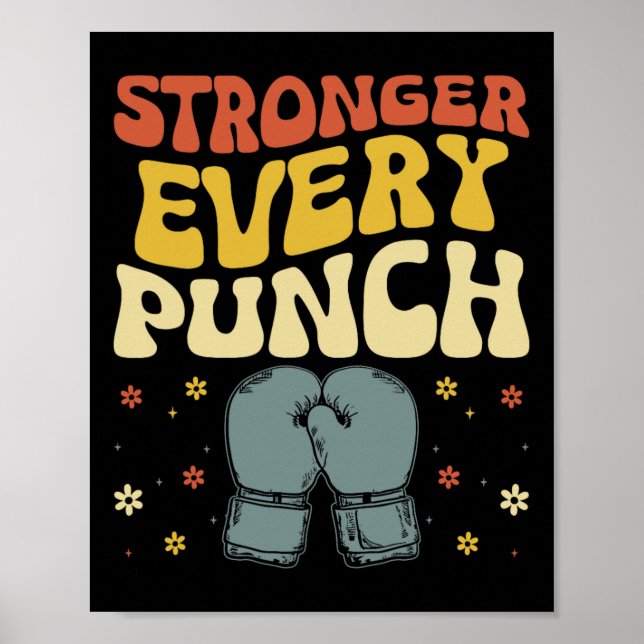 Stärker mit jedem Schlag Kickboxen Kickbox Kickbox Poster (Vorne)