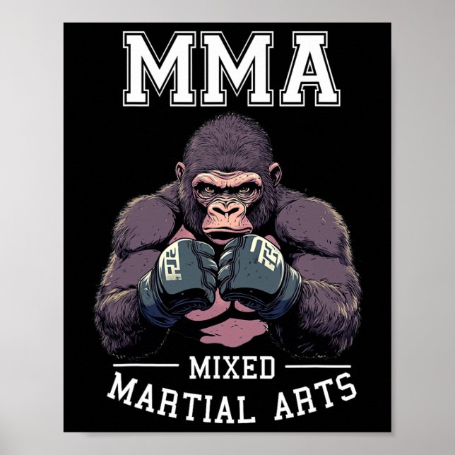 Starker Mixed Martial Arts Gorilla - Boxkäfig Poster (Vorne)