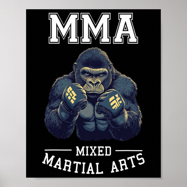 Starker Mixed Martial Arts Gorilla - Thai Boxing C Poster (Vorne)