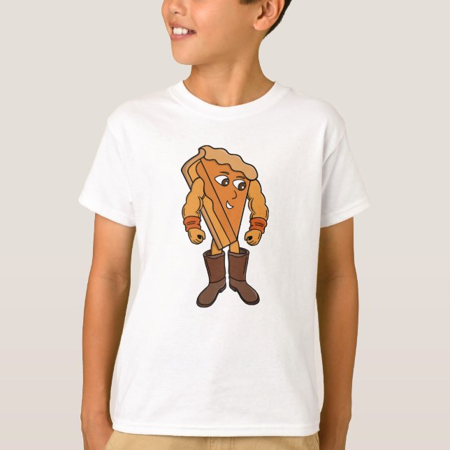 Starker Pie mit Stiefeln T-Shirt (Vorderseite)