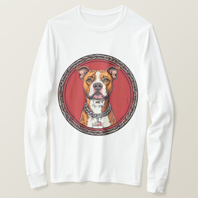Starker Pitbull-Hund T-Shirt (Design vorne)