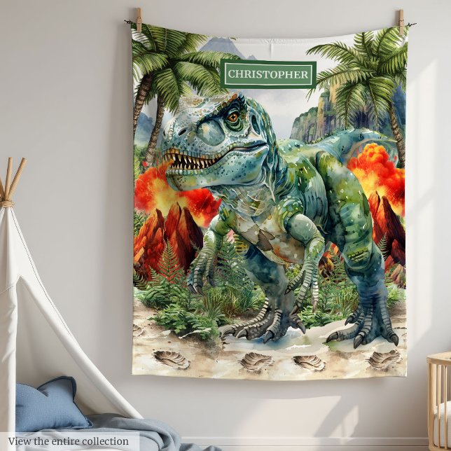 Starker T-Rex-Blanket-Individuelle Name Personalis Fleecedecke (Strong T-Rex Blanket Custom Name Personalized)