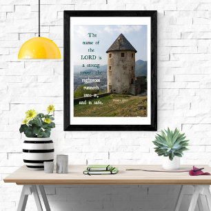 Starker Turm Sprüche 18 KJV Bibelvers Wandkunst Poster