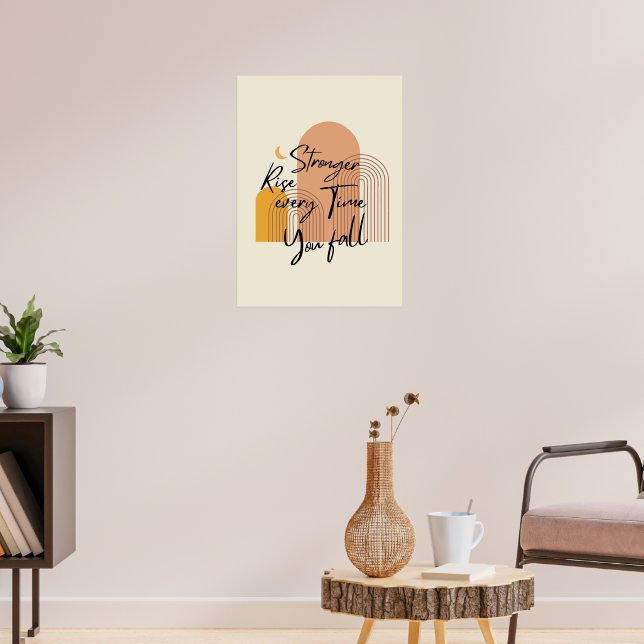 Stärker werden Inspirierende moderne boho Textkuns Poster (Wohnzimmer 3)