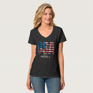 Stärker Zusammen Wortwolke V-Ausschnitt T-Shirt -