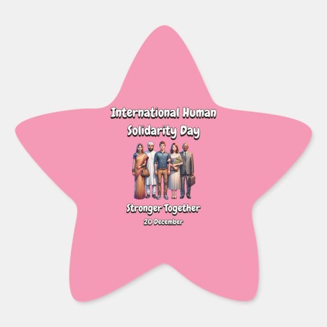 Stärker zusammenarbeiten. Tag der menschlichen Sol Stern-Aufkleber (Vorderseite)