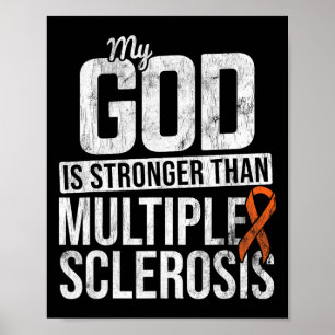Stärkere Multipler Sklerose Frau Awareness Orange  Poster