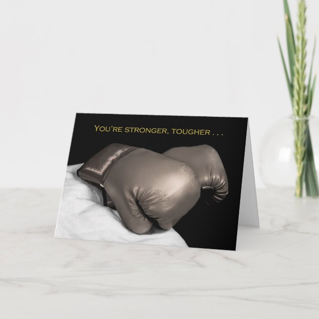 Stärkere, stärkere, hartnäckige Krebs-Ermutigung Karte (Vorderseite)