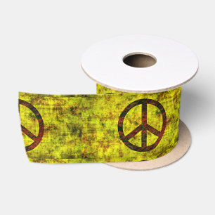 starkes beunruhigtes Gelb des Symbols Satinband