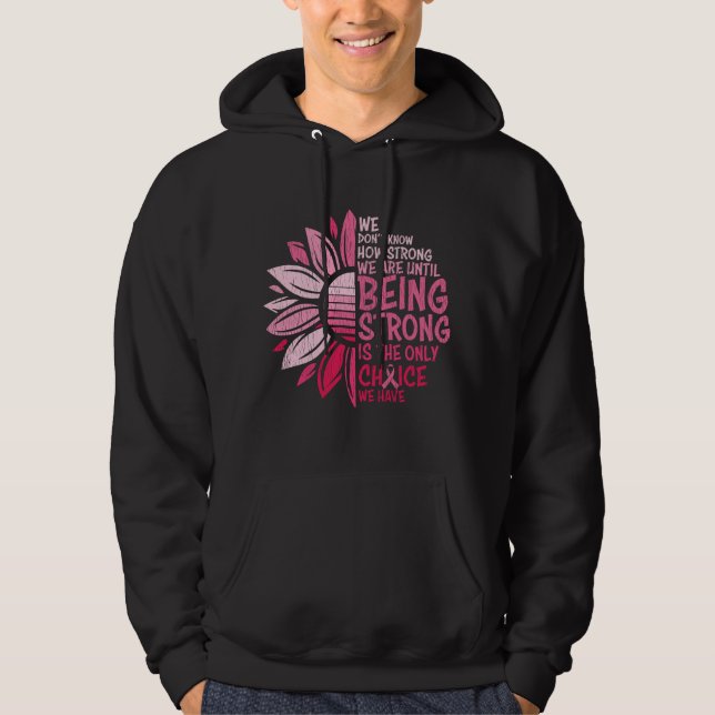 Starkes Brustkrebs-Bewusstsein Sonnenblumen Hoodie (Vorderseite)