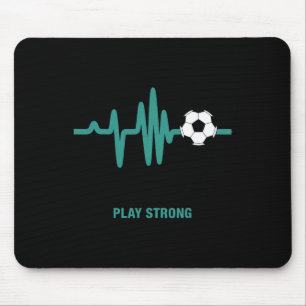 Starkes Fußball-Herzschlag-Fußball Ll spielen Mousepad