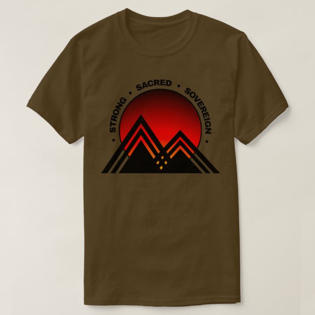 Starkes, heiliges, indigenes Sonnendesign T-Shirt (Design vorne)