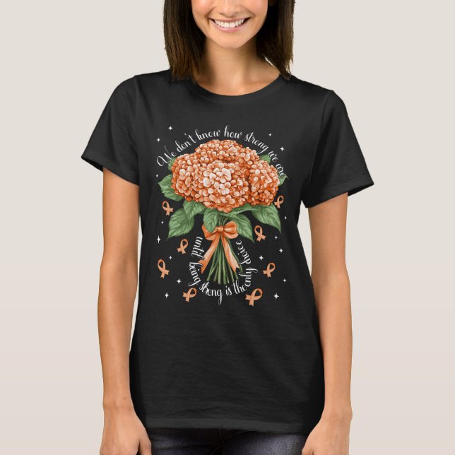 Starkes Hydrangea Multiple Sklerose Bewusstsein T-Shirt (Vorderseite)