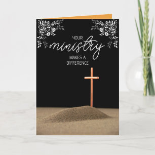 Starkes Kupferkreuz auf Hügel Pastor Dankeskarten Karte