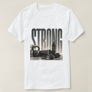 Starkes Luxus-Fitness-Editorial-Grafik T-Shirt