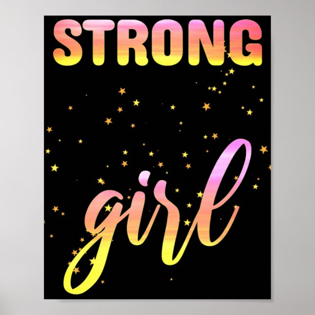 Starkes Mädchen Pastel Star Poster (Vorne)
